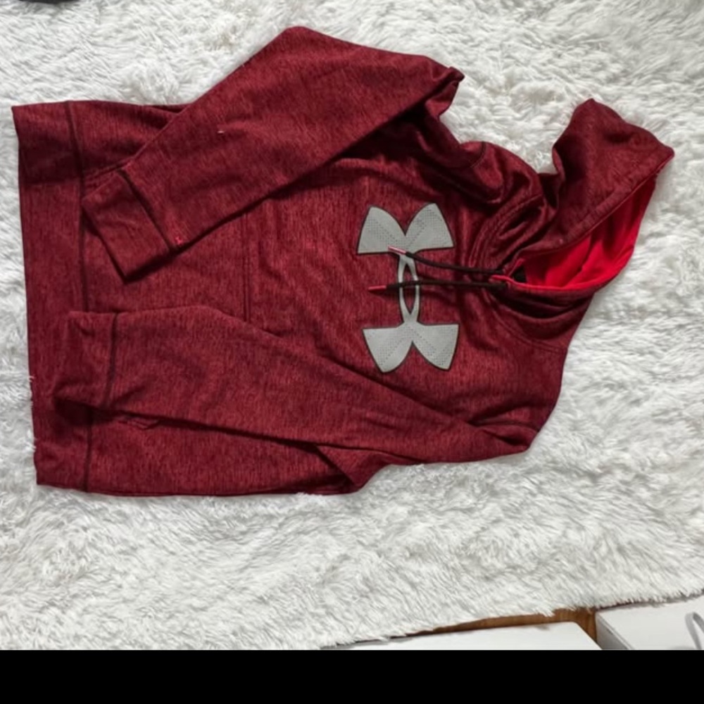 Under Armour Maroon Hoodie with Gray Logo